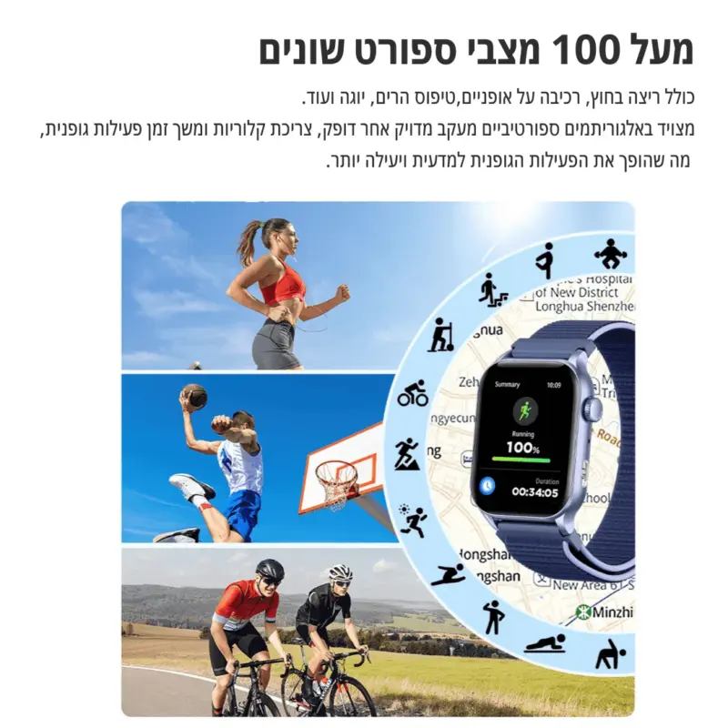 ⁦שעון חכם עמיד למים TableX - רצועת טיטניום⁩ – תמונה ⁦7⁩