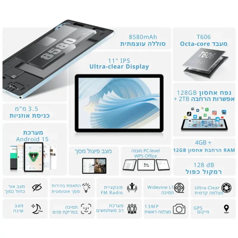 ⁦טאבלט אנדרואיד U11 DOOGEE⁩ – תמונה ⁦5⁩