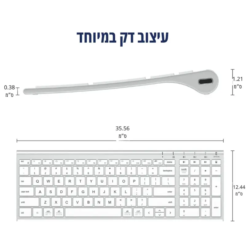⁦מקלדת אלחוטית בלוטוס iClever⁩ – תמונה ⁦6⁩