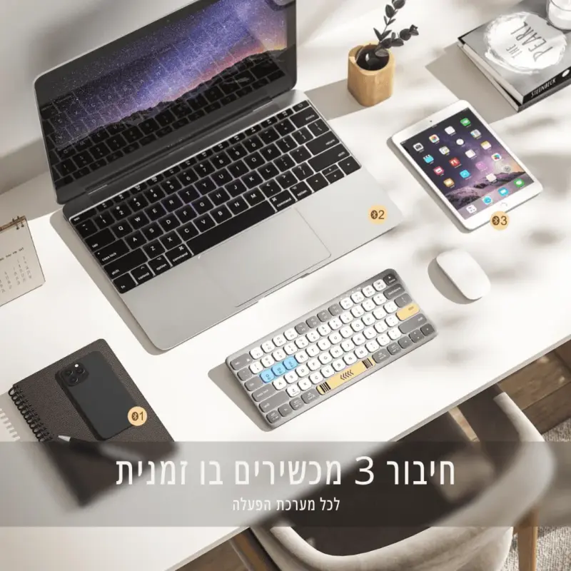 ⁦מקלדת בלוטוס אלחוטית iClever⁩ – תמונה ⁦5⁩