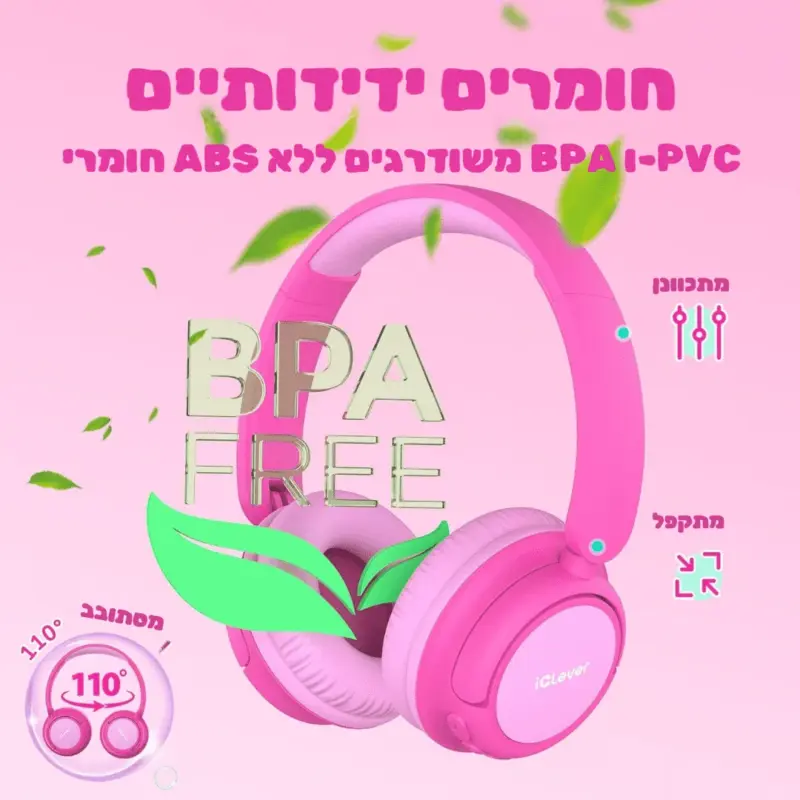 ⁦אוזניות בלוטוס לילדים iClever - BTH22⁩ – תמונה ⁦5⁩
